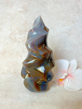 Moody Orbicular Ocean Jasper Flame