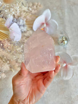Chunky Brazilian Rose Quartz with Rainbow #B