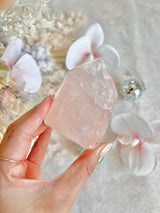 Chunky Brazilian Rose Quartz with Rainbow #B