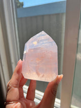 Chunky Brazilian Rose Quartz with Rainbow #B