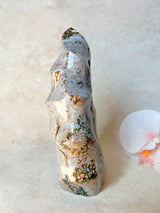 Slim Purple Orbicular Ocean Jasper Flame with Druzy