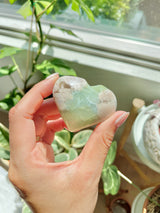 Green Flower Agate Heart