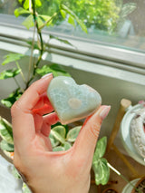 Green Flower Agate Heart