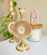 Mother of Pearl Brass Sun Candle/Crystal Stand